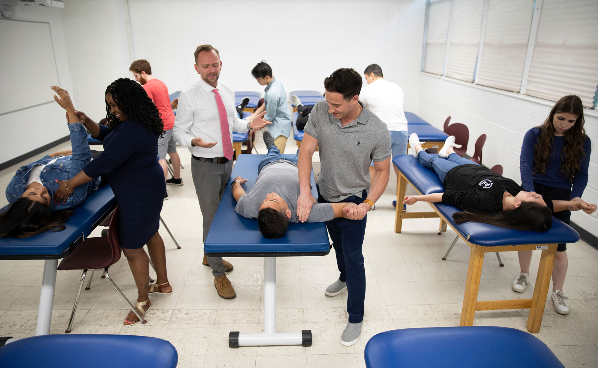 PT students practicing techniques